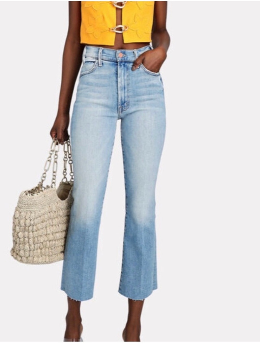 MOTHER The‎ Hustler Ankle Fray in Au Revoir size 25